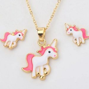 Unicorn Necklace And Matching Earrings